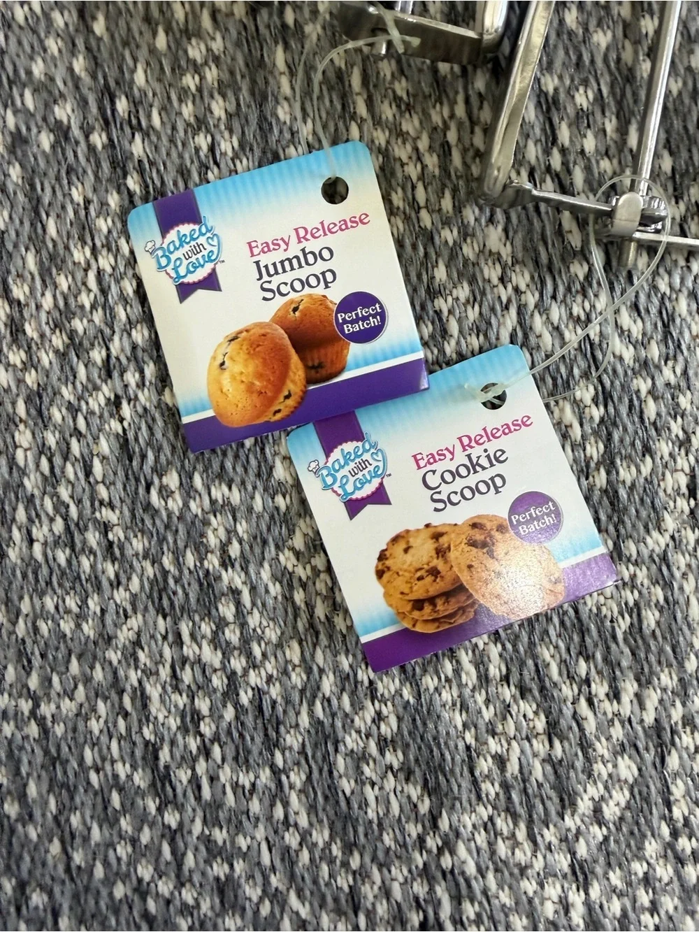 New Baked with Love Easy Press Cookie Scoop Set - Stainless Steel Small & Large